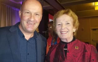 Rory Shields with former President of Ireland Mary Robinson.