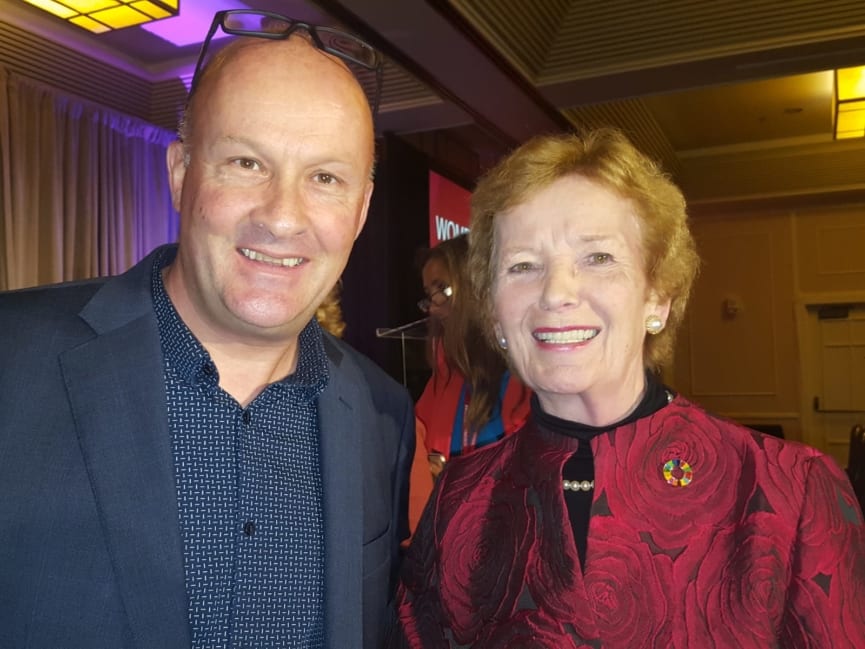 Rory Shields with former President of Ireland Mary Robinson.