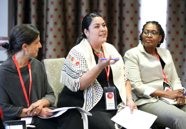 Woman speaking at conference