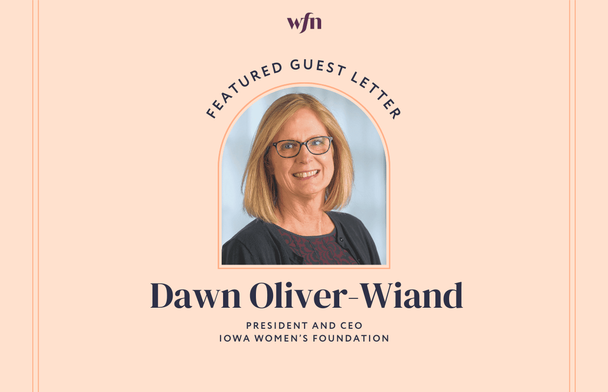 Picture of Dawn Oliver-Wiand with text that says "Featured Guest Letter"