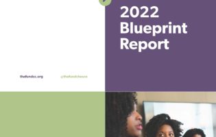 2022 Blueprint Report: Lighting a Path cover page with image of 3 people gathered at a meeting table